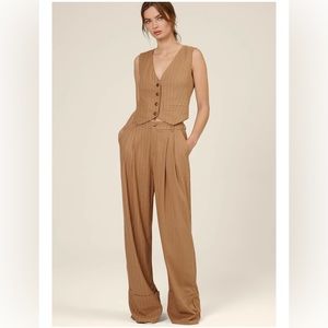 Nicholas Cream Pinstripe Vest Trouser set